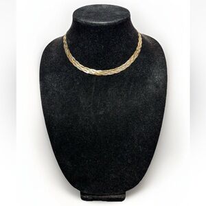 Tritone Sterling Silver Serpentine Weave Braided Link 16-inch Necklace#3783